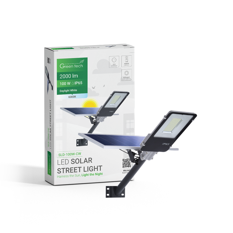 GREEN TECH LED ulična svjetiljka Green Tech 100W, 6000K, IP65, solar - SLD-100W-CW