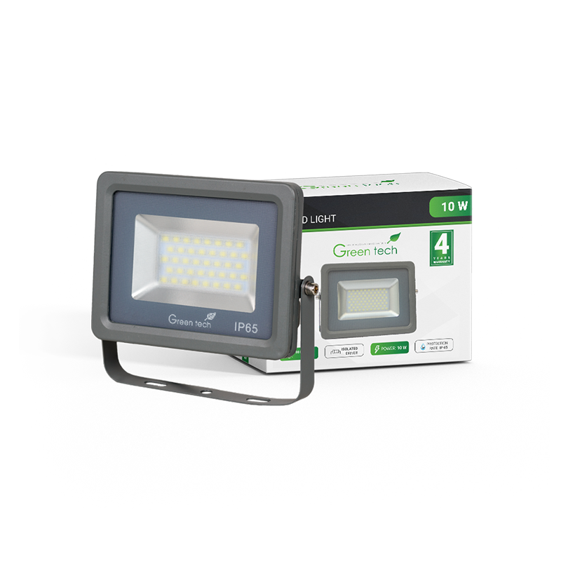 GREEN TECH LED reflektor Green Tech 10W, 6000K, IP65, aluminij - STX-10