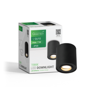 GREEN TECH Nadgradna svjetiljka Green Tech, crna boja, grlo GU10 - T155M-BK