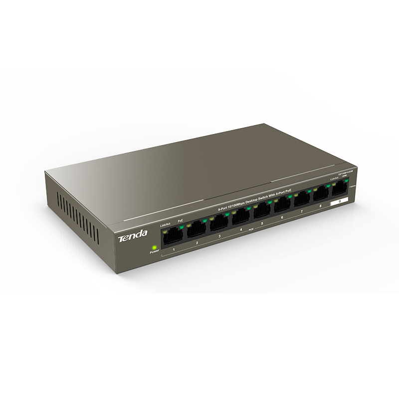 TENDA Tenda 9-Port 10/100Mbps Desktop Switch s 8-Port PoE TEF1109P-8-63W