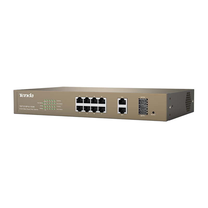 TENDA Tenda Gigabit combo PoE web smart switch TEF1210P-8-150W
