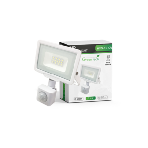 GREEN TECH LED reflektor sa senzorom Green Tech, 10W, 6500K, IP65, bijela boja - WFS-10-CW