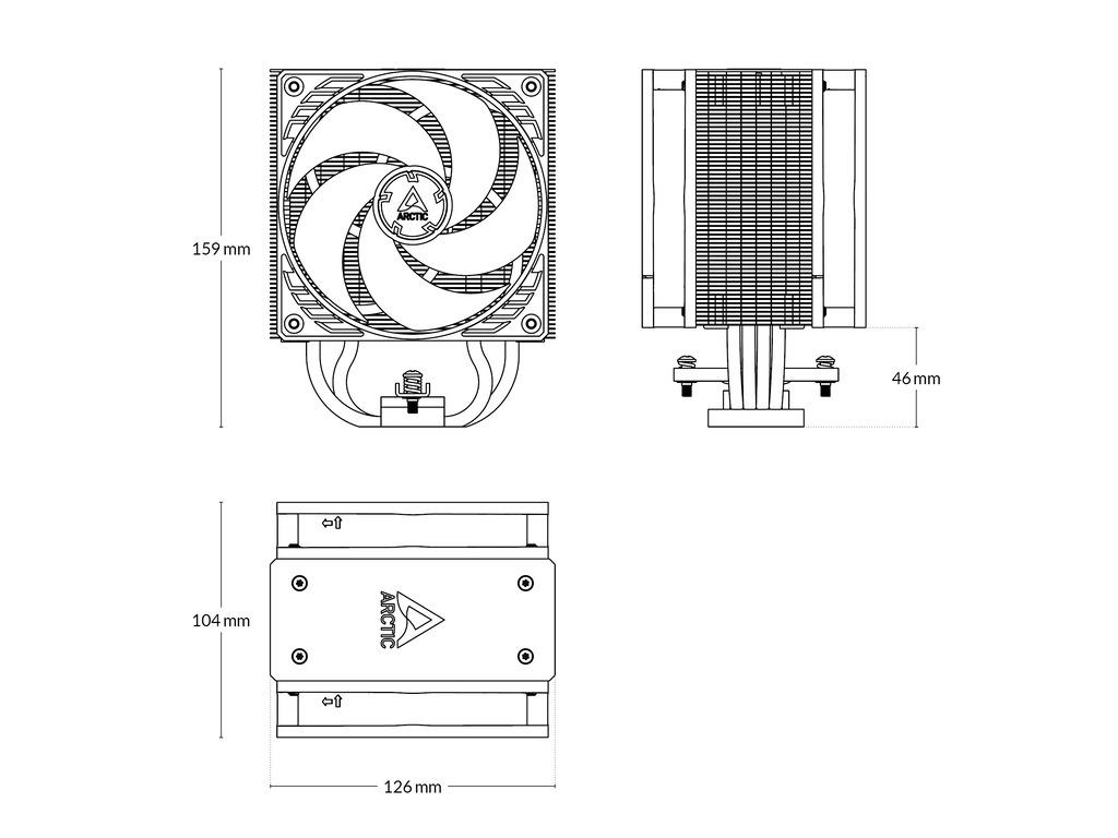 Arctic Freezer 36 A-RGB BlackCPU cooler 1851,1700, AM4, AM5 - Image 2