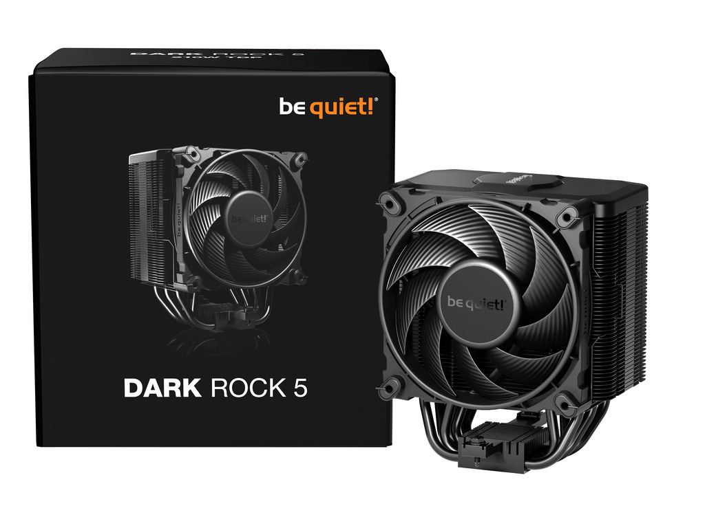 be quiet! Dark Rock 5 Black CPU Cooler, 120mm, 210w TDP, Height: 161mm