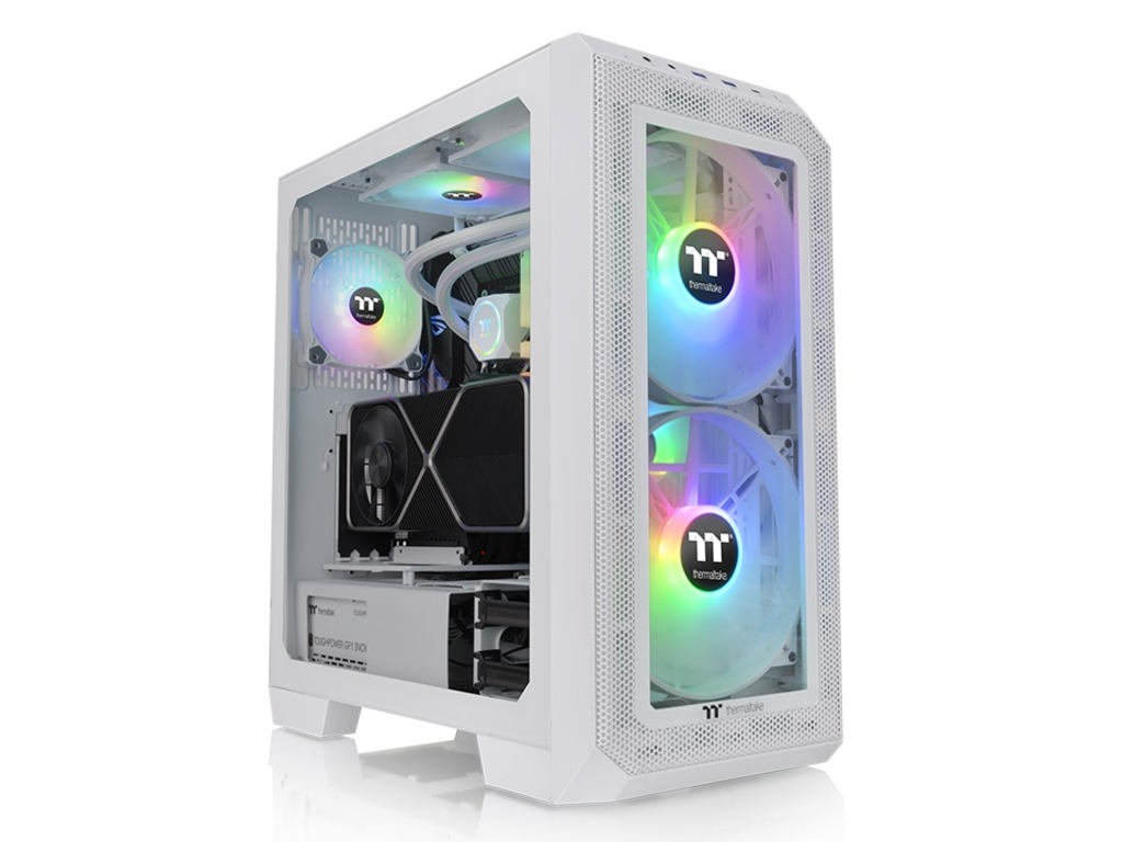 Thermaltake View 300 MX Snow Mid tower, tempered glass 2x 200mm ARGB PWM fan, 1x 120mm ARGB