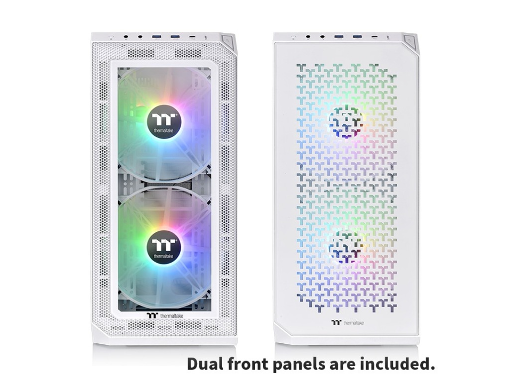 Thermaltake View 300 MX Snow Mid tower, tempered glass 2x 200mm ARGB PWM fan, 1x 120mm ARGB - Image 2
