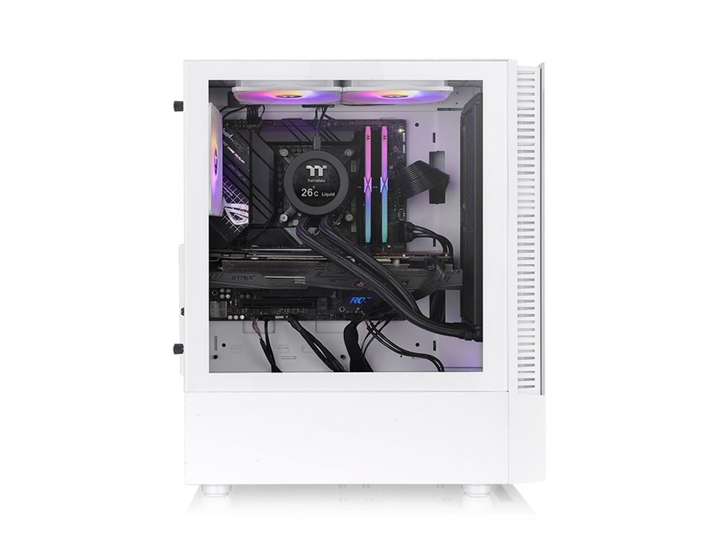 Thermaltake View 200 ARGB Snow Mid tower, tempered glass, 3x 120mm ARGB Lite fan - Image 3
