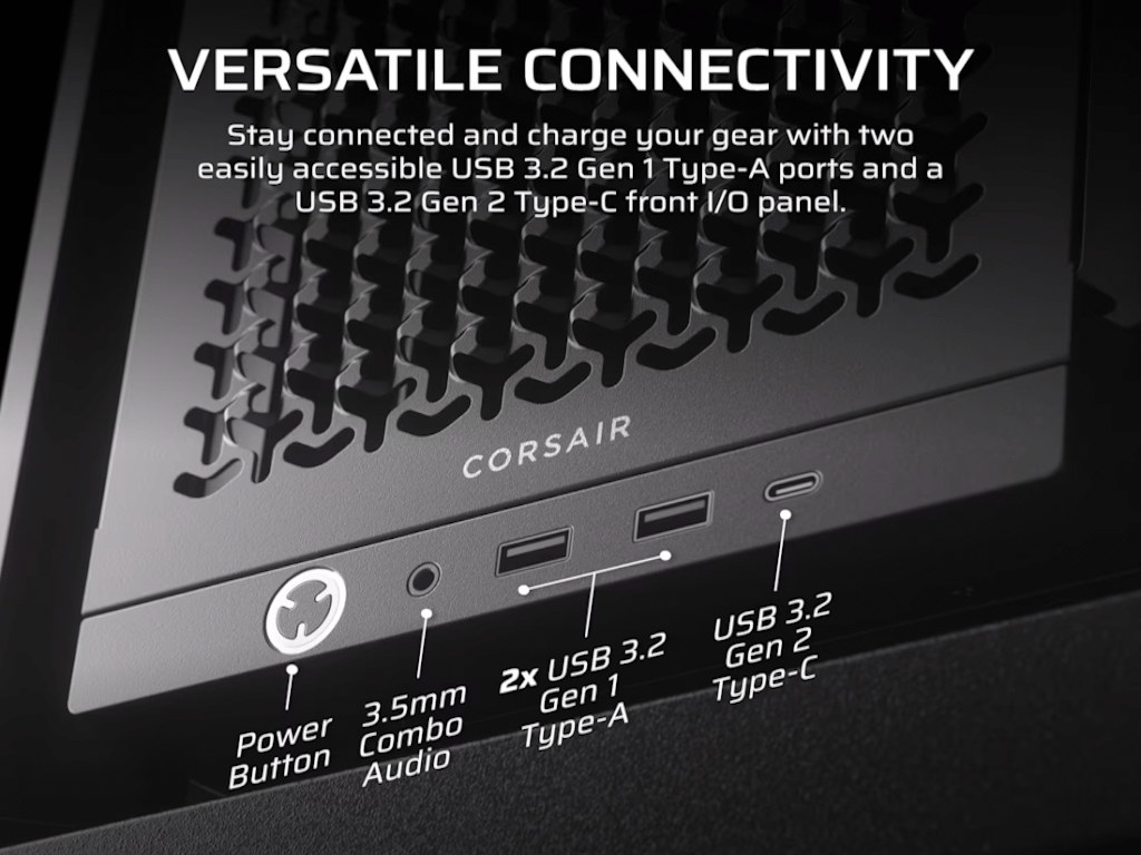 CORSAIR FRAME 4000D Case360mm radiator, 170mm cooler430mm GPU, ATX, Black - Image 2