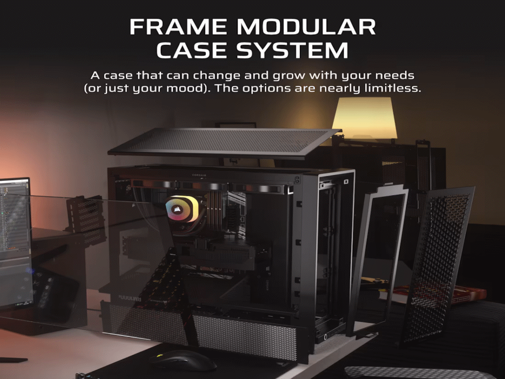 CORSAIR FRAME 4000D Case360mm radiator, 170mm cooler430mm GPU, ATX, Black - Image 8
