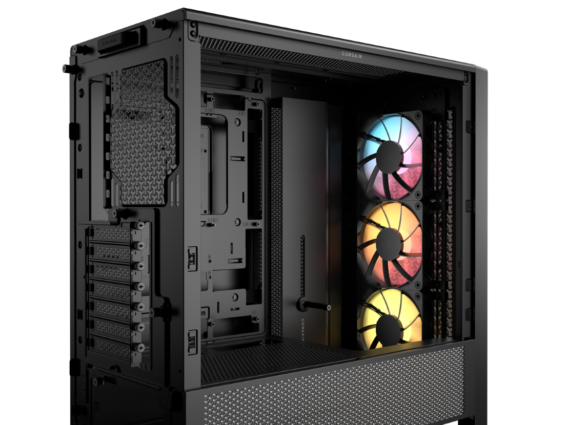 CORSAIR FRAME 4000D RS ARGB3xRS120 ARGB fans, 360mm rad170mm cooler, 430mm GPU, ATX, Black - Image 3