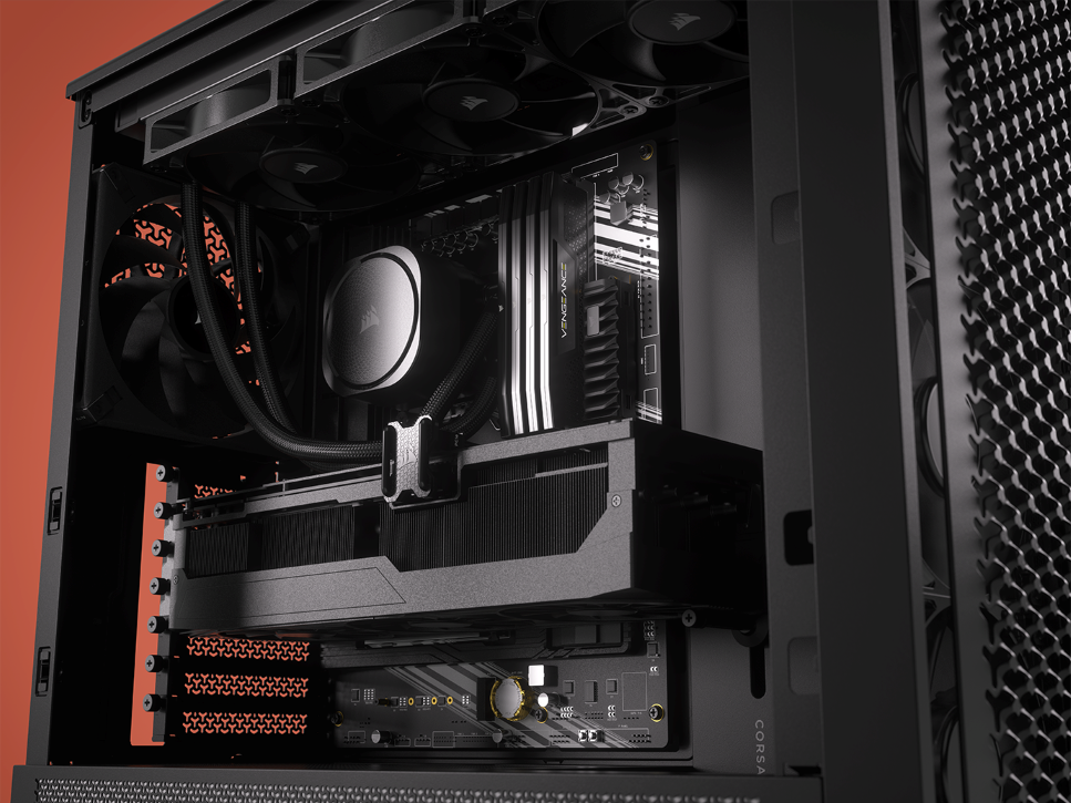 CORSAIR FRAME 4000D RS Case3xRS120 fans, 360mm radiator170mm cooler, 430mm GPU, ATX, Black - Image 8