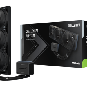 ASROCK 360 LCD AIO BlackCPU Liquid Cooler, Challenger1851, 1700, AM4, AM5