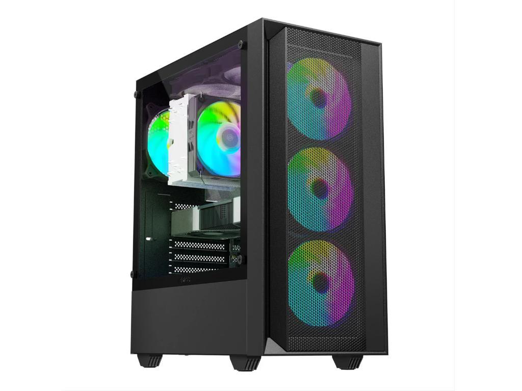 Spire Gaming Case G20, 4xRGBTempered Glass Side,Mesh FrontVGA: 325mm, CPU Cooler: 160mm, ATX