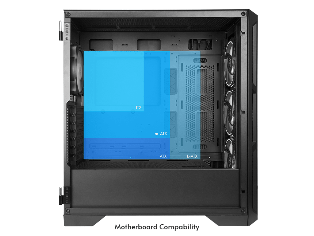 Chieftec Apex Air Case3x140mm PWM fans, E-ATXmesh front, tempered glass side - Image 5