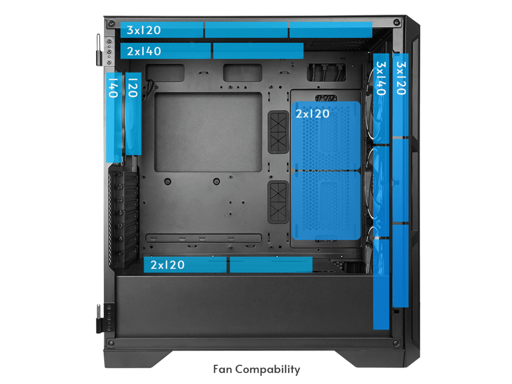 Chieftec Apex Case4x120mm A-RGB fans,control hubtempered glass, E-ATX - Image 6