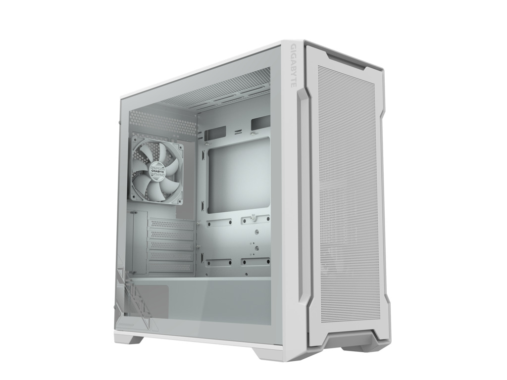 Gigabyte Case GB-C102GI C102 Glass, Mid Tower, White 2x 120mm Fans, mATX
