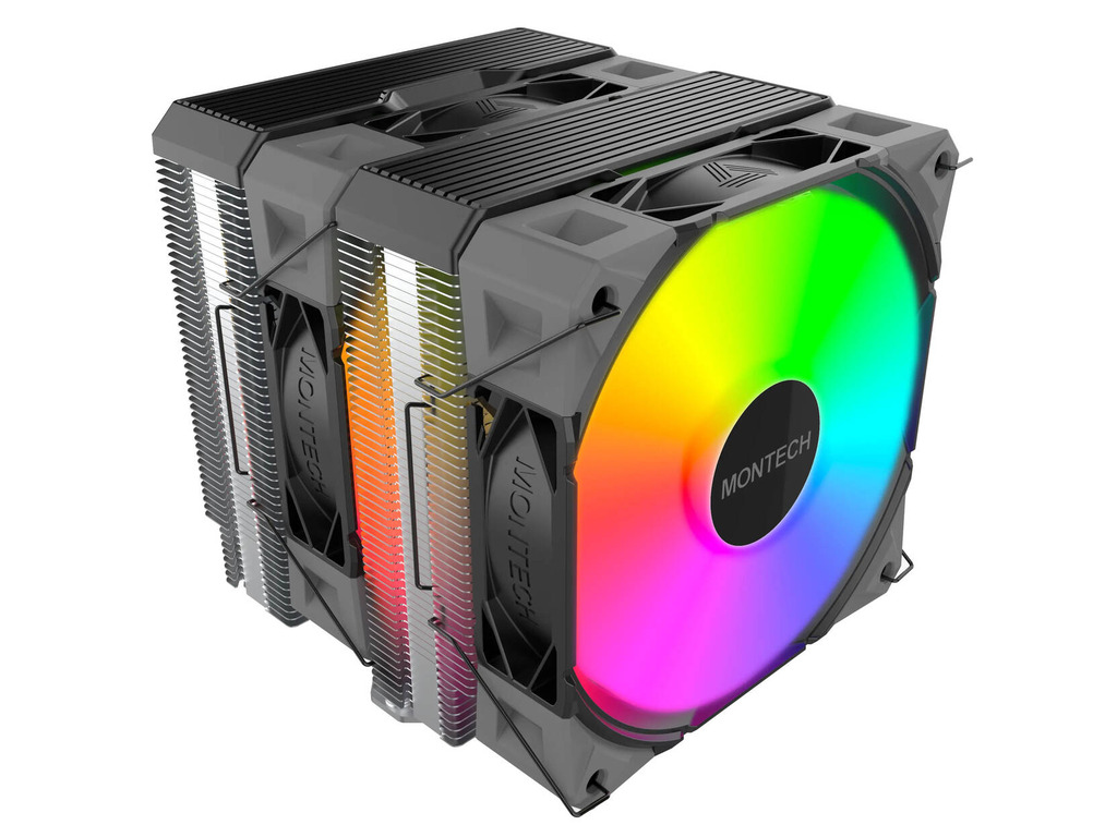 Montech NX600 ARGB CPU Cooler Black, Dual-tower, 120mm Height: 132.5mm