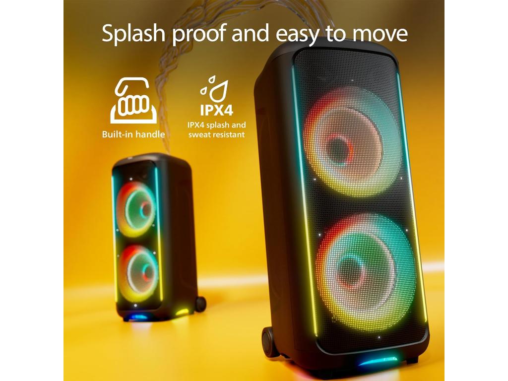 Philips TAX5000E/10 BT zvučnikmaks. 200W-100W RMS; bat do14hsvjetlosni efekti; ulaz gitara i mikrofo - Image 5