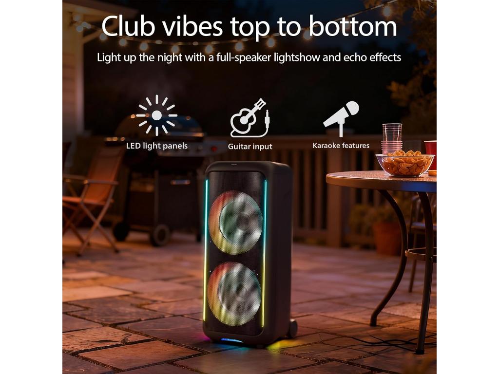Philips TAX5000E/10 BT zvučnikmaks. 200W-100W RMS; bat do14hsvjetlosni efekti; ulaz gitara i mikrofo - Image 6