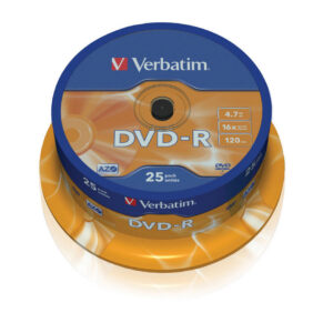 DVD-R, VERBATIM,4,7 GB,16X, spindle 25 kom,MATT SILVER,43522