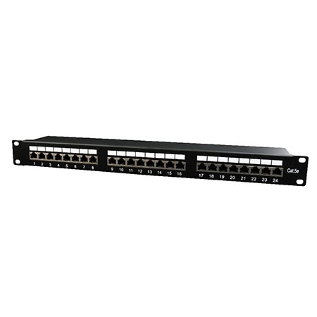 PATCH PANEL 24 PORTA cat.5e, shielded, NPP-C524-002, designed for 19" standard, 483x111x45 mm