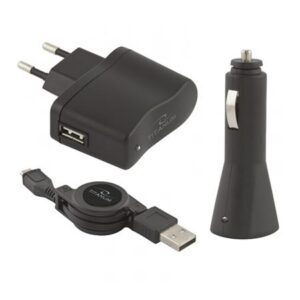 USB punjaci + microUSB kabl TITANUM, 3in1 set, DC 12-24V, AC 100-240V, out 5V/0,8A, TZ106