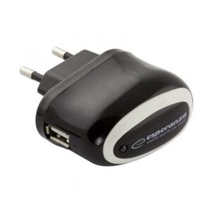 USB punjač ESPERANZA CHARGER,  AC 100-240V, 5V/1000mA, black, EZ111