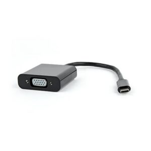 USB adapter kabl Type-C to VGA, USB3.1 , BLACK, 15cm, GEMBIRD AB-CM-VGAF-01
