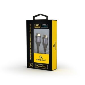 HDMI kabl GEMBIRD, High speed with Ethernet "Premium series", 1 m, CCBP-HDMI-1M