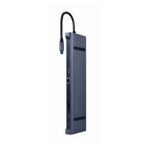 Docking station GEMBIRD USB adapter Type-C 10-in-1 multi-port adapter (USB hub+HDMI+VGA+PD+card reader+LAN+3.5mm), A-CM-COMBO10-01