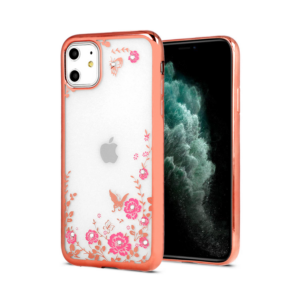 ZADNJA MASKA DIAMOND FLOWER ZA IPHONE 11 PRO MAX ROZE ZLATNA