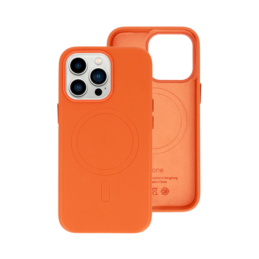 MAGSAFE KOŽNA FUTROLA ZA IPHONE 14 ORANGE