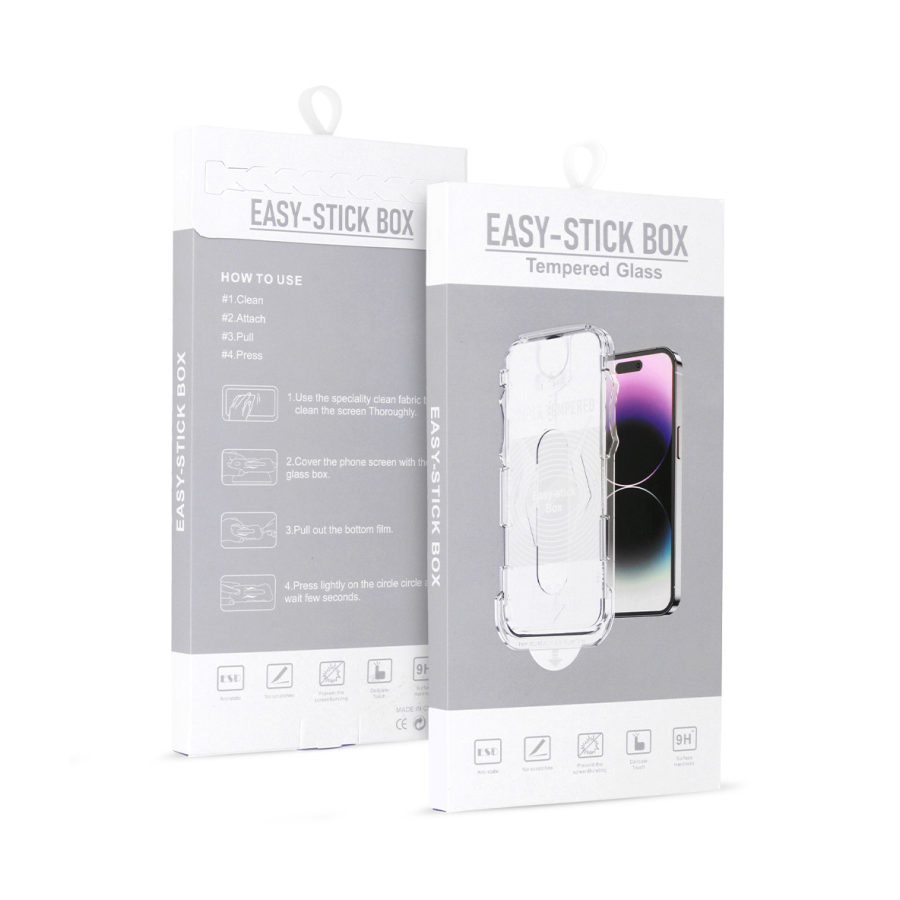 EASY-STICK KUTIJA OD KALJENOG STAKLA PUNA LJEPILA ZA IPHONE 12/12 PRO CRNI