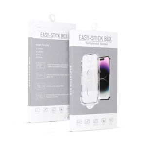 EASY-STICK KUTIJA SA PUNIM LEPKOM OD KALJENOG STAKLA ZA IPHONE 14 PRO CRNI