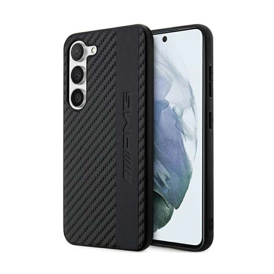 ORIGINALNA AMG FUTROLA SA UGLJIČNIM TRAKAMA I RELJEFNIM AMHCS23MBLSCA ZA SAMSUNG GALAXY S23 PLUS CRNA