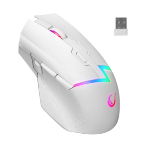 Miš gaming RAMPAGE DROP M3, white, RGB, wireless, 10000dpi, 37713
