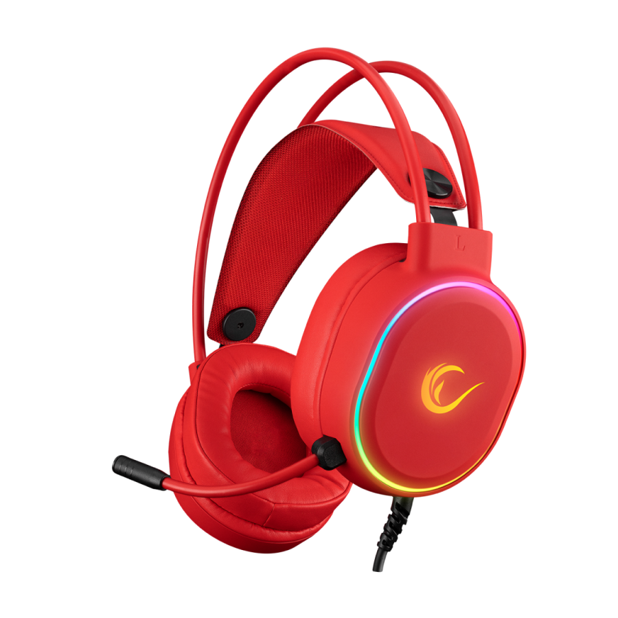 Slušalice sa mikrofonom gaming RAMPAGE ROGUE red, 7.1, PC/PS4/PS5, USB, RGB LED, 35132