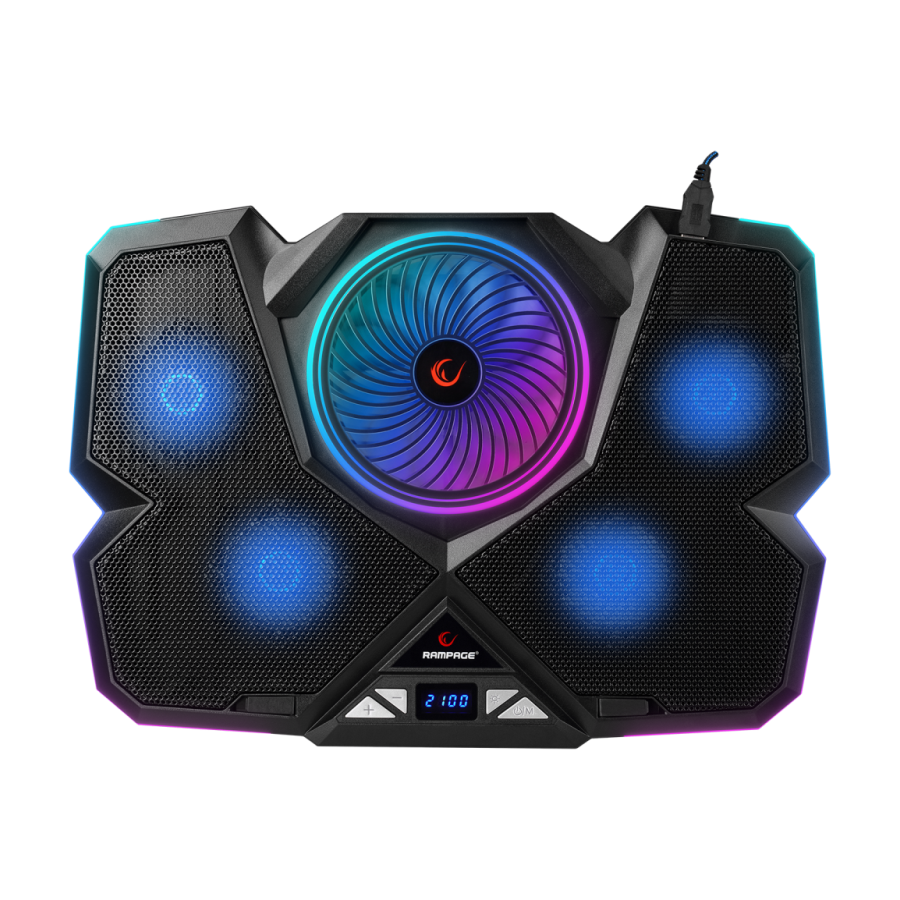 Postolje za notebook sa držačem za telefon gaming RAMPAGE Breeze S50, ventilator 5x, RGB