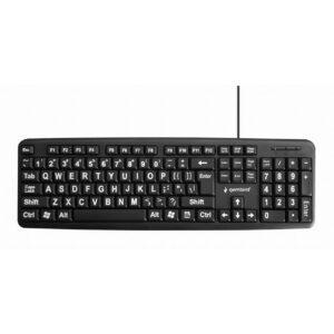 Tastatura GEMBIRD sa velikim slovima, KB-US-103, Standard keyboard, USB, US layout, black