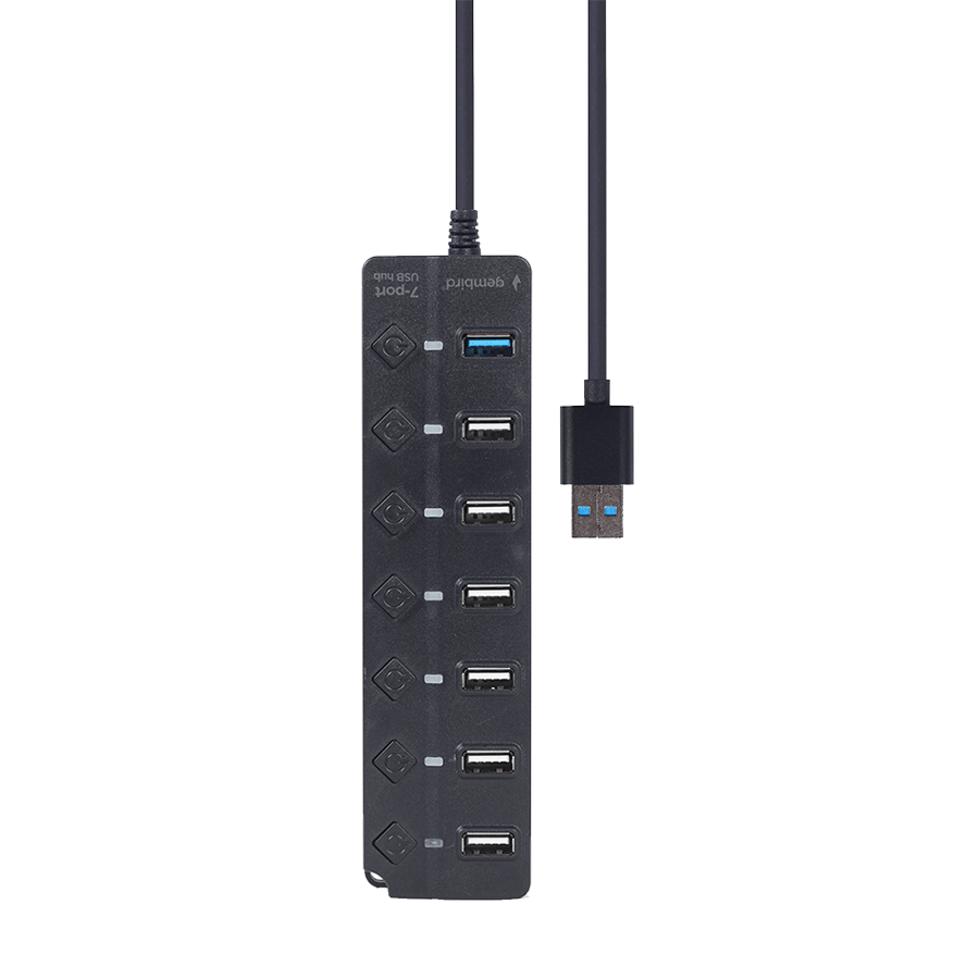 USB HUB 7-portni (1 x USB 3.1 + 6 x USB 2.0) sa prekidačima, crni UHB-U3P1U2P6P-01