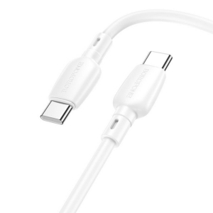 USB kabal Type-C to Type-C BOROFONE BX93 Super power 60W fast charging data white, 1m