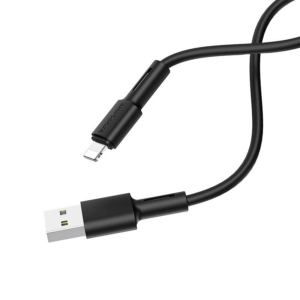 USB kabal BOROFONE BX31 Soft silicone charging data cable 1m, 2,4A for iPhone/lightning black
