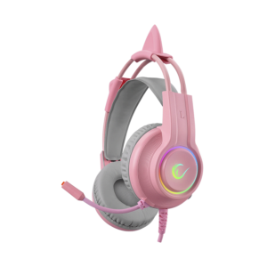 Slušalice sa mikrofonom gaming RAMPAGE RM-K91 X-CATTY Pink USB 7.1 Version RGB Gaming Headset, 36032