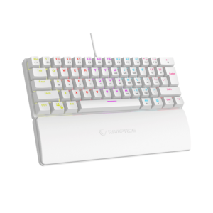 Tastatura gaming RAMPAGE PLOWER K60 White US Layout Wrist Support Blue Switch Gaming Keyboard, 37254