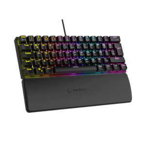 Tastatura gaming RAMPAGE PLOWER K60 Black US Layout Wrist Support Blue Switch Gaming Keyboard, 37257
