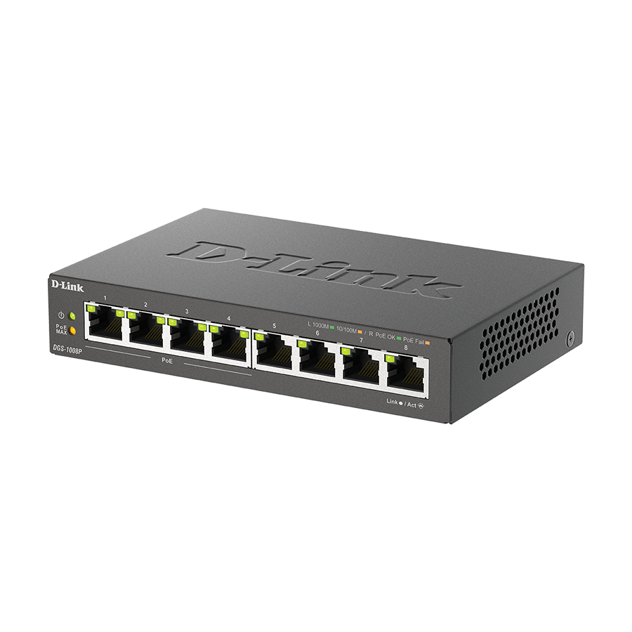 SWITCH 8 portni 10/100/1000 D-LINK, DGS-1008P/E,4 port POE