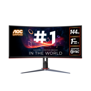 MONITOR AOC 34'' Gaming CU34G2XP 34” Curved VA, 21:9, 3440x1440, 180Hz, 1ms, 430 cd/m2, 4000:1, HDMI, DP, PbP, PiP, Ergonomic, Black-Red, VESA 3y