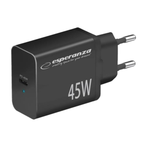USB punjač Type-C ESPERANZA QUICK POWER CHARGER 45W USB-C PD 45W BLACK, EZC108K