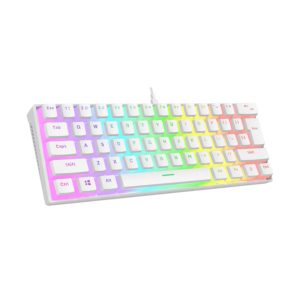 Tastatura gaming RAMPAGE RADIANT K11 white, red switch, Type-C, RGB, US Layout, pudding keycaps, 38969