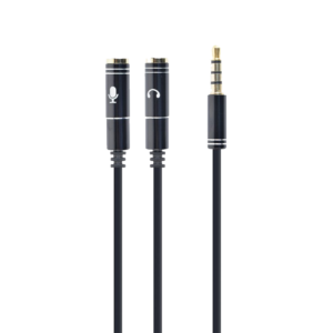 GEMBIRD audio adapter za slušalice 3,5mm 4pin to 2x 3,5 mm 3pin (mic/slušalice), 20cm CCA-417M